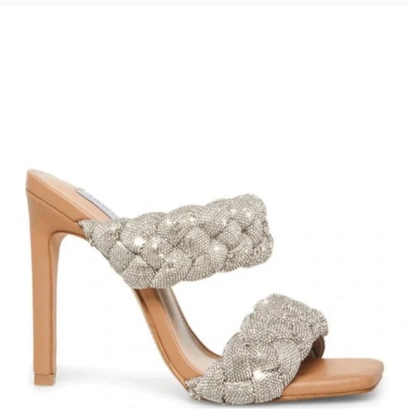STEVE MADDEN-KENLEY RHINESTONES S 6 “Great Condition” braided embellish straps - Picture 1 of 9
